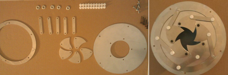 Iris mechanism fabricated and assembled