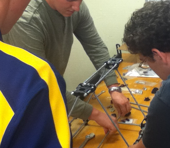 OHM Members Building a 3D Printer in the OHM Lab